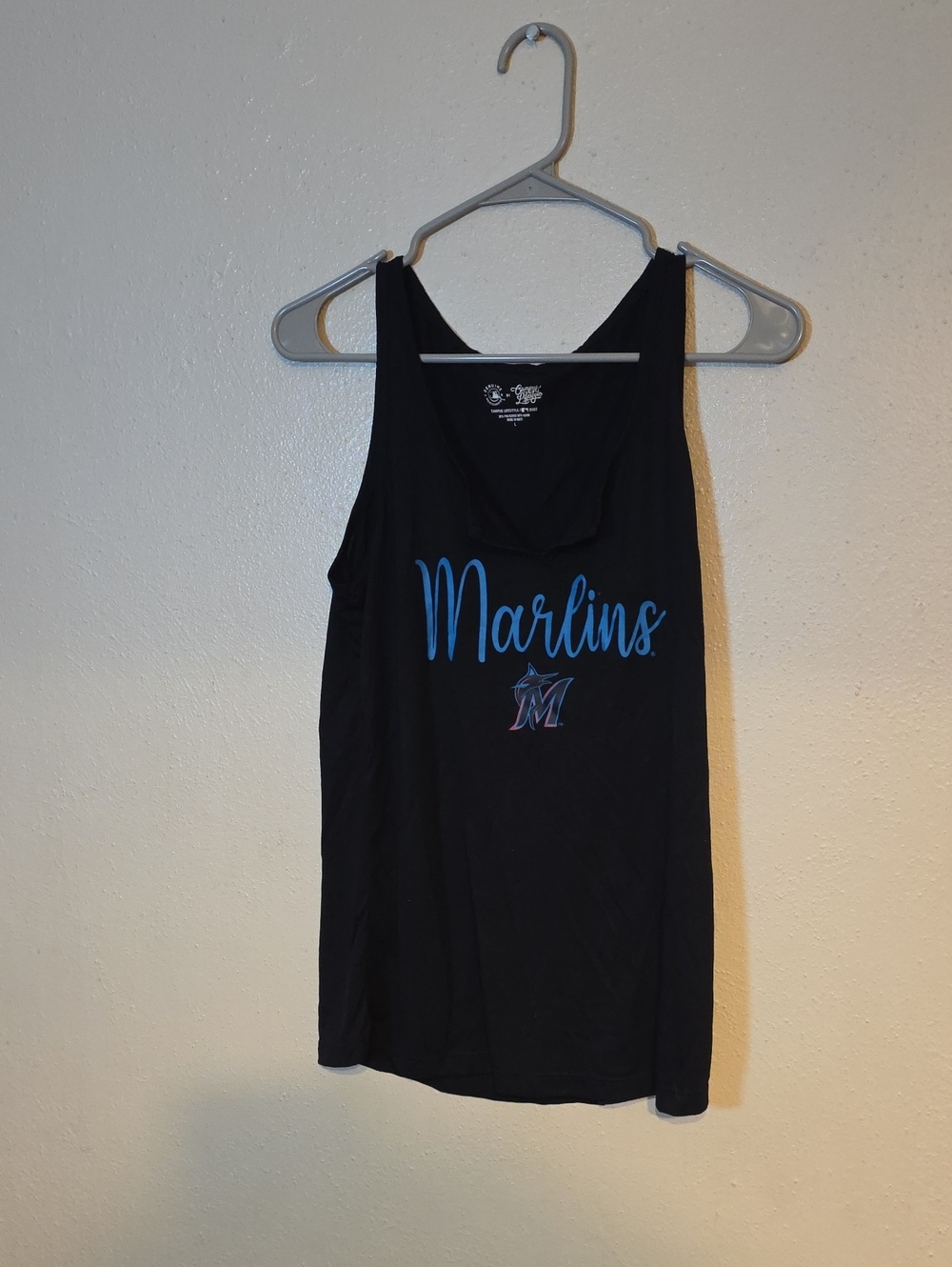 Women’s Black Florida Miami Marlins Graphic Tank Top Sz L